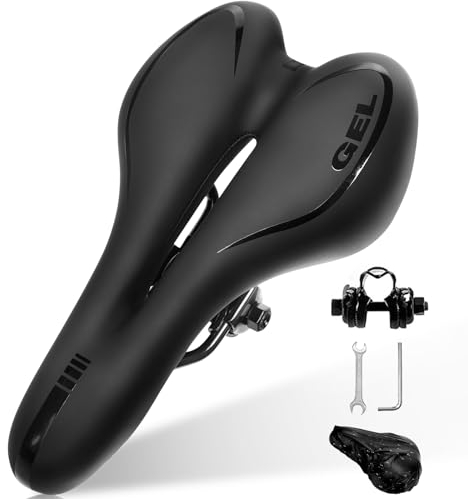 Gel Selle de Vélo Confortable, Selle VTT Confort Homme Siège de Vélo Ergonomique pour Homme Femme VTT/Vélo de Route/Vélos de Ville/Vélo de Course (Style A)