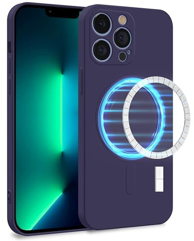 MyGadget Funda [ Compatible con MagSafe ] para Apple iPhone 13 Pro en Silicona TPU - Carcasa de Doble Capa - Case Resistente Antigolpes y Anti choques - Ultra Protectora Violeta