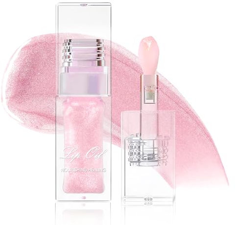 U-Shinein Color Changing Lip Oil, Hydrating Lip Gloss, Moisturizing and Revitalizing, Enhances Lip Plumpness, Long Lasting with High Shine Glossy Finish, Lip Care with Large Brush Head, Shiny