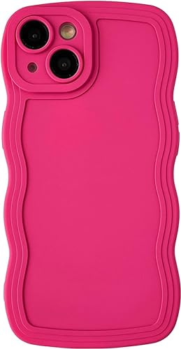 Tybiky Hülle Kompatibel mit iPhone12Mini, Farbe Curly Handyhülle, Schöne TPU Silikon Wellen Design Schutzhülle, Niedlich und Einzigartigen Frauen Mädchen Case Cover für iPhone 12Mini, Rosa