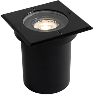 Qazqa - Modern Bodenstrahler Außen Befahrbar für den Außenbereich, schwarz, quadratisch, verstellbar, IP65 – Delux I Außenbeleuchtung - Edelstahl Quadratisch - LED geeignet GU10