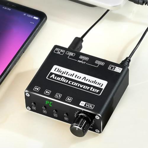 5.1 Digital-Analog-Sound-Konverter, Optischer Koaxial-Adapter für TV-Lautsprecher, mit 5.1-Chip, Verlustfreie Formatunterstützung, für Telefon, Tablet, Computer, TV