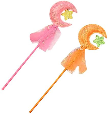 VICASKY 2st Zauberstab Feenhafte Geburtstagsgeschenke Hexenstab Zauberstäbe Prinzessinnenstäbe Feenstab Basteln Geburtstagsfee Stick Cosplay-feenstäbe Katzenspielzeug Mädchenfee Stoff
