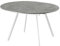 B&D home runder Esstisch LIV, ausziehbar Butterfly Klappeinlage 120-150cm für 4-6 Personen Küchentisch Holztisch Esszimmertisch Metallgestell weiß, Industrial modern Design, Beton 11210-FW-BETO