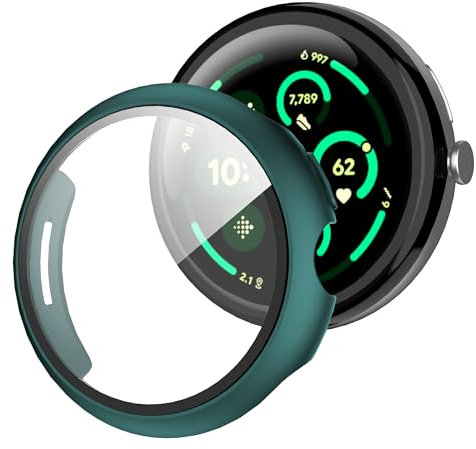 zZjoOoj Cover per Google Pixel Watch 3 41 mm, protezione schermo, hardware per PC, ultra sottile, vetro temperato per Google Watch 3 41 mm, smeraldi