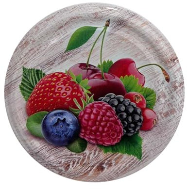 10 X JAM JAR Cap LIDS Twist Off/ 82mm. Ideal for Any Type of PRESERVES,Honey,JAM,Marmalade,CHYTNEYS,The LIDS are Acid Proof, (Fruit 6) Make Sure They are Correct Size Before Purchase !!!