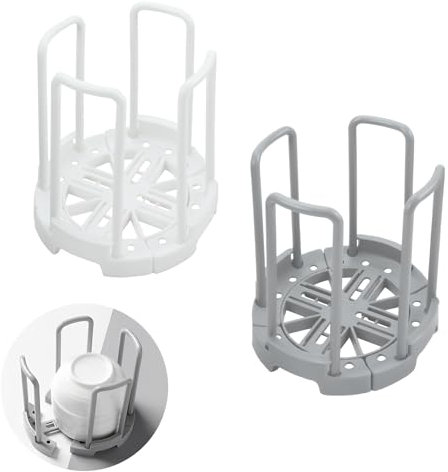 Zoyiancy 2Pcs Adjustable Bowl Rack, Plate Storage Rack, Dinner Plates Organizer, Dish Dryer Storage Bowl Holder for Kitchen Countertop Cabinet Shelf