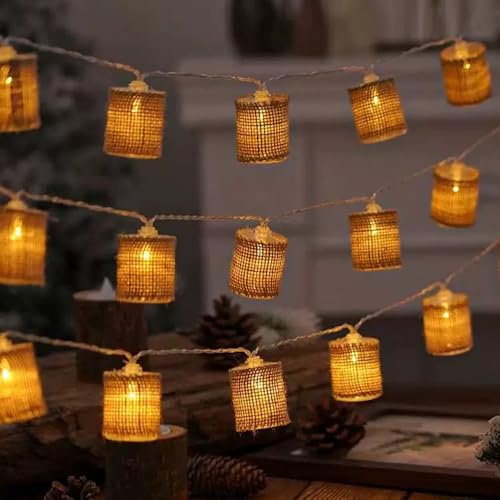 Fielegen 2 Meter 10 LED Retro-Lichterkette, batteriebetrieben, für Schlafzimmer, Vintage-Thema, dekorative Lichterkette für Zuhause, Garten, Hochzeit, Geburtstag, Party-Dekoration, Festivalatmosphäre