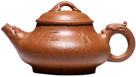 Tetera Tetera Hecha a Mano Tallada y Pintada a Mano, Juego de té PU-erh Kung Fu, Pendiente descendente, Cuchara de dragón de Arcilla, macetas de Arena púrpura Teteras