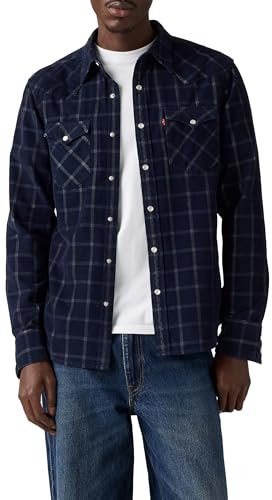 Levi's Men's Barstow Western Standard Shirt, Dory Indigo Cord