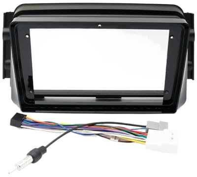 GPRTKULE Stereo-Dash-Kit 9/10,1 Zoll Autorahmen-Blendenadapter Android-Radio-Armaturenbrett-Einbausatz Kompatibel mit Nissan Kicks Micra Versa Almera 2014-2019(9 Inch Frame Cable)