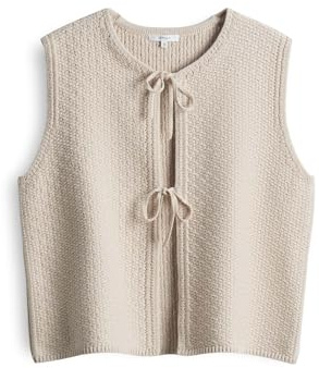 OPUS Damen Weste | Strickweste DEMILI mit Binde Detail