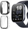 Vanrain Cover per Amazfit Bip 6, 2 Pezzi Custodia Protezione Totale Ultra Sottile Cover Rigida per PC Schermo con Pellicola Vetro, Transparent+Nero