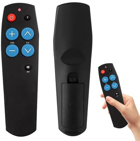 KBIBCK Telecomando per TV con tasti grandi, telecomando universale, facile da usare e configurare, regali adatti per demenza, telecomando per anziani, funziona per TV e cavi IR