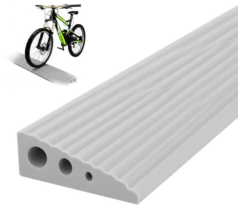 OSDUE Threshold Ramps Anti-Slip Door Ramp (Gray, 6.5cm x 2.5cm x 100cm) | Self-Adhesive, Rubber Ramp, Threshold Strip for Wheelchairs Doorways Steps Sweeping Robot Bathroom Scooters Stroller