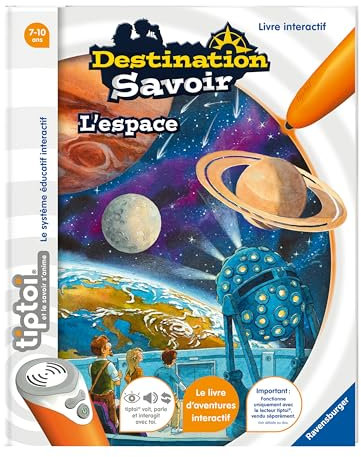 Ravensburger - tiptoi®- Livre interactif - Destination Savoir L'espace - Jeu éducatif électronique, sans écran - A partir de 7 ans - version française - 13 099 007