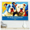 Pit Bulls und Familie. Bunte Bull Breed Schönheiten (hochwertiger Premium Wandkalender 2026 DIN A2 quer), Kunstdruck in Hochglanz: Eine Sammlung ... in farbenfrohen Paintings (CALVENDO Tiere)
