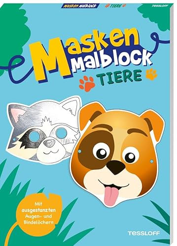 Masken-Malblock.Tiere: 12 Tier-Masken zum Ausmalen und Ausschneiden. Mit ausgestanzten Augen- und Bindelöchern. Für Kindergeburtstag oder Mottoparty. Ab 4 Jahren (Spielen & Beschäftigen)