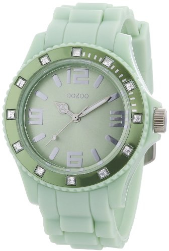 Oozoo Damen-Armbanduhr Analog Silikon C4359 Pastel Jade Strass