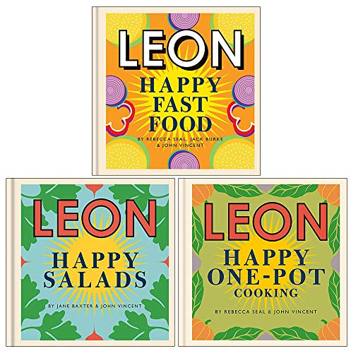 Leon Happy Fast Food, Happy Salads, Happy One-pot Cooking 3 Books Collection Set