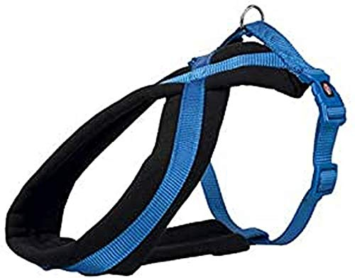 TRIXIE Premium Touren-Geschirr Größe L: Brustumfang 60–100 cm/25 mm in royalblau - sportliches Hundegeschirr mit angenehmer Vliespolsterung, stufenlos verstellbar für große Hunde, 204102