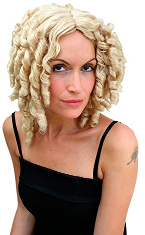 WIG ME UP - PW0048-KB88 Fasching Perücke BLOND Barock Korkenzieherlocken
