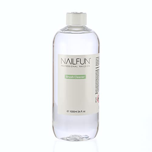 NAILFUN – Nettoyant professionnel pour pinceaux et outils de manucure – Élimine les résidus de gel et d'acrylique – Format économique 1000 ml – Entretien facile et efficace