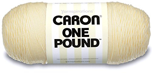 Caron One Pound Solids Yarn, 16oz, Gauge 4 Medium, 100% Acrylic - One Pound Cream - For Crochet, Knitting & Crafting ( 1 Piece )