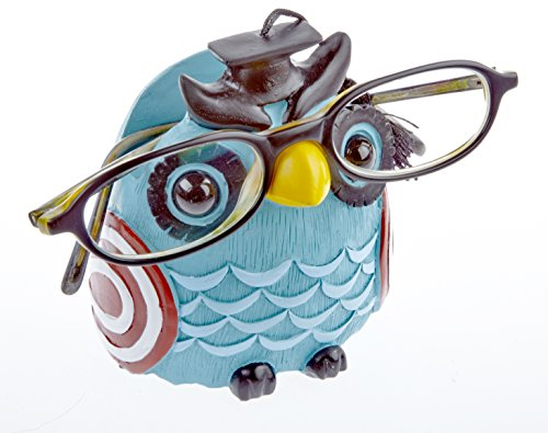 Joli support à lunettes By-Bers Uhu - Amusant - Modèle : hibou - En polyrésine peinte à la main - Pour les enfants et pour ceux qui sont restés jeunes dans leur tête Türkis