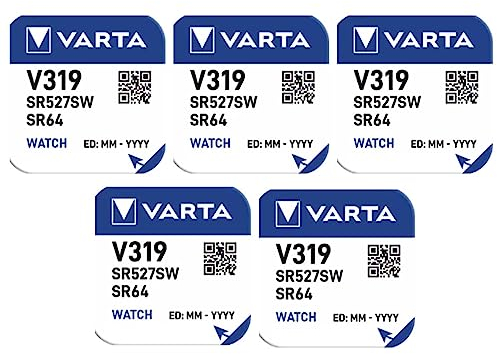 VARTA 319 SR527SW Lot de 5 piles boutons V319