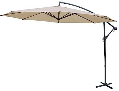 Alice's Garden - Parasol déporté Ø350cm - Hardelot - Coloris Beige. structure anthracite. manivelle anti-retour.