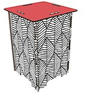 Photo-Hocker Muster schwarz/weiss