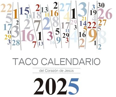 Taco Calendario Sagrado Corazón 2025 - peana números (TACOS)