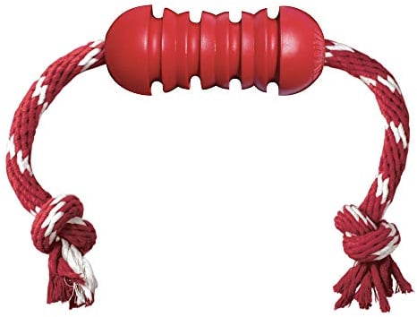 KONG Dental Toy Con Corda - Pulisce i Denti e le Gengive del Cane - Giocattolo da Masticare Riempibile - Per Cani Di Taglia Media
