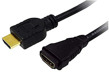 LogiLink CH0056 HDMI Verlängerungskabel 1.4, HDMI Male/Female, schwarz, 2,0m mit Ethernet