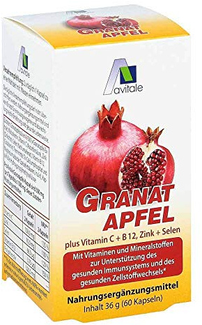 Granatapfel 500 mg plus Vitamine c + B12 + Zink + Selen 60 stk