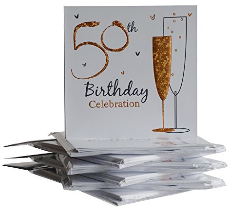 Einladungskarten für den 50. Geburtstag, holographisch, inkl. Umschlägen, 36 Stück