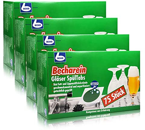 4x Dr. Becher Becharein Gläser Spültabs 75 Tabs