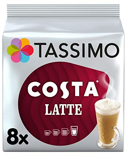 Tassimo Costa Latte Coffee Pods, Pack of 8