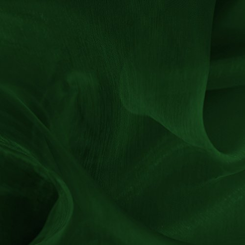 Crystal Organza Voile Sheer Fabric Material Crafts Curtains Costumes Dress Making Bridal Wedding Backdrops Decorations Displays Draping Furnishing | 59 - 150 cm Wide | Sold per Metre (Bottle Green)
