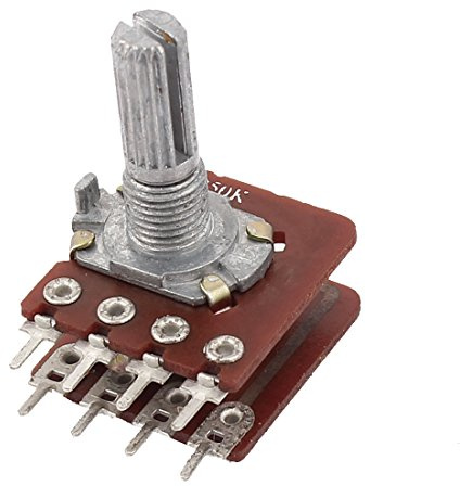 sourcing map Metall B50K 50K Ohm 8 Anschlüsse Audio Dual Linear Taper Potentiometer