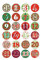 RICO DESIGN GmbH & Co. KG Adventskalender Buttons - 25mm 24 Stück Grün/Rot