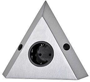 THEBO 17586/D ST 3007-D Ecksteckdose 1-Fach Edelstahl, 240 V, Dreieck