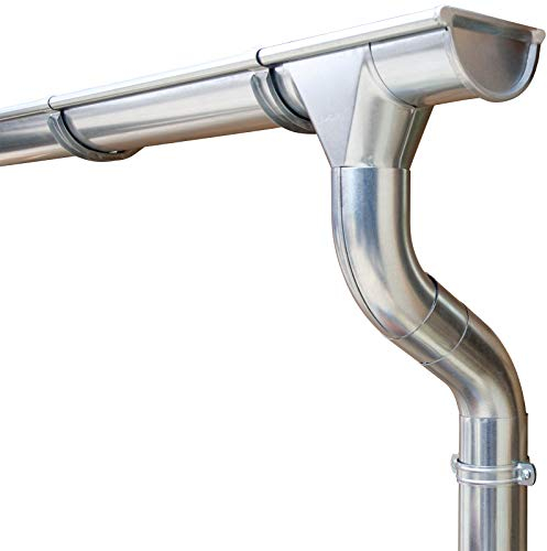 Komplettes Zink Dachrinnen Set bis 3.40 m | Verzinkt | Type 125 | Pultdach (1 Dachseite)