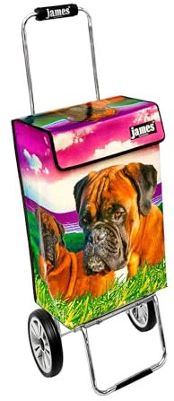 James® Einkaufswagen Design Boxer, bunter Einkaufswagen, Hackenporsche, Shopping-Lifestyle, LKW-Plane, bis 50kg Tragkraft, Grosse Räder, Made in Österreich!