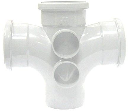 FloPlast 110mm Double Branch White Soil
