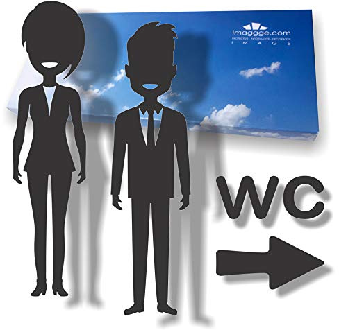 Autocollants toilettes Homme Femme - Pour mur ou porte de WC - Couleur noir