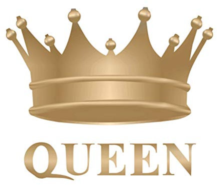 TENNER.LONDON Queen's Crown Iron on Screen print Fabric Applique machine washable transfer Royal Queen Crown