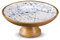 Folkulture Frutero de madera o soporte decorativo para frutas para encimera de cocina o centro de mesa, cesta de almacenamiento grande de 12 pulgadas para panes o frutas, madera de mango. Mármol azul