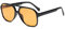 Freckles Mark Vintage Retro 70er Jahre Sonnenbrille für Damen Herren Klassisch Groß Quadrat Pilotenbrille Trendige Brille, Getöntes Gelb, oversize